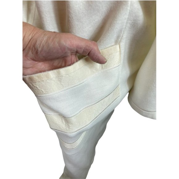 White wrap robe with pockets by Joelle made in Italy Size L - Picture 4 of 6